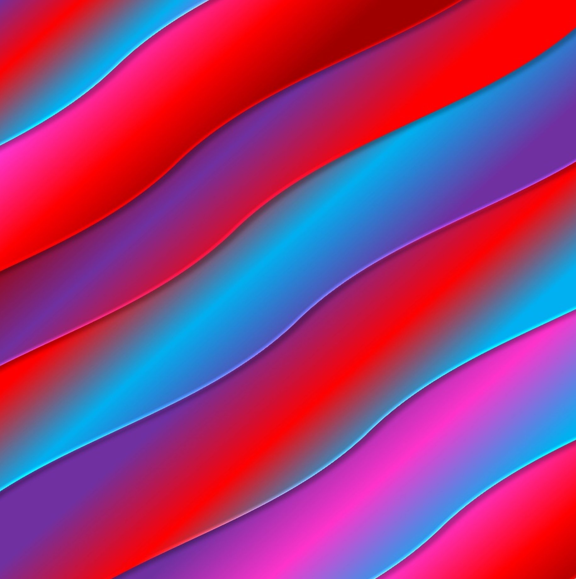 Diagonal, Gradient, Vivid, Color, 3D, Waves, Geometric